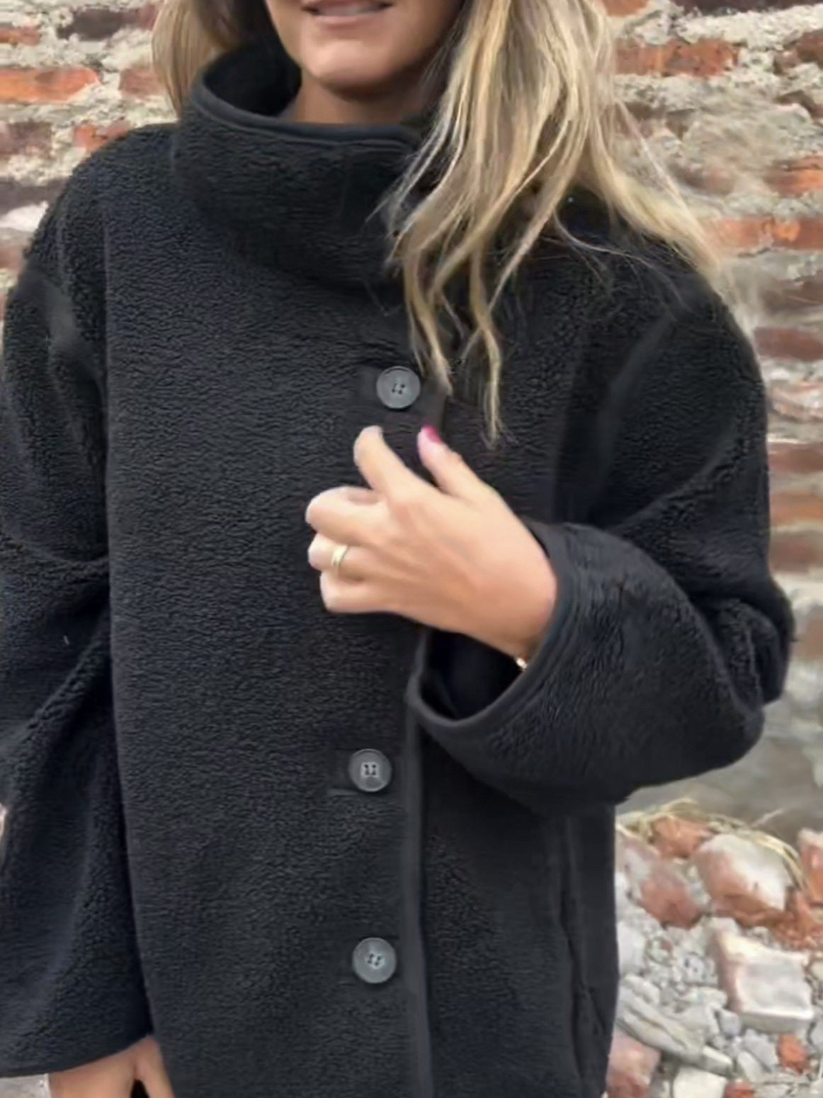 FrostLuxe Furry Lapel Coat