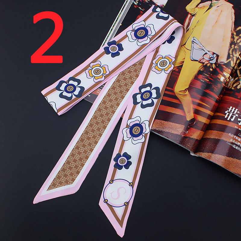 Fashion All-match Flower Imitation Silk Scarf