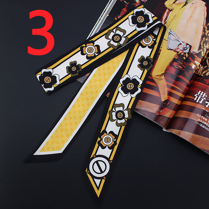 Fashion All-match Flower Imitation Silk Scarf
