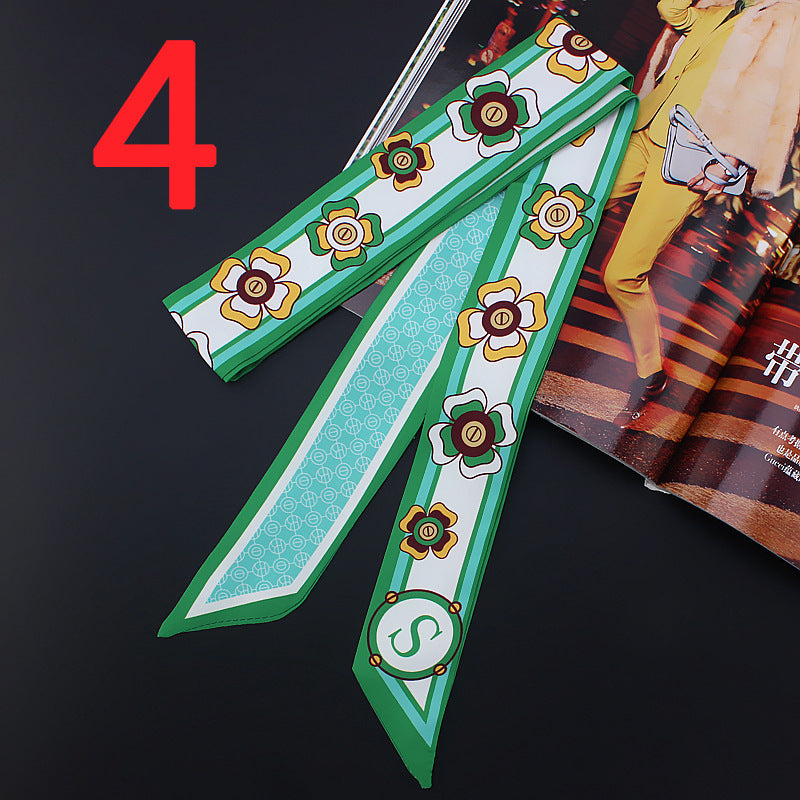 Fashion All-match Flower Imitation Silk Scarf