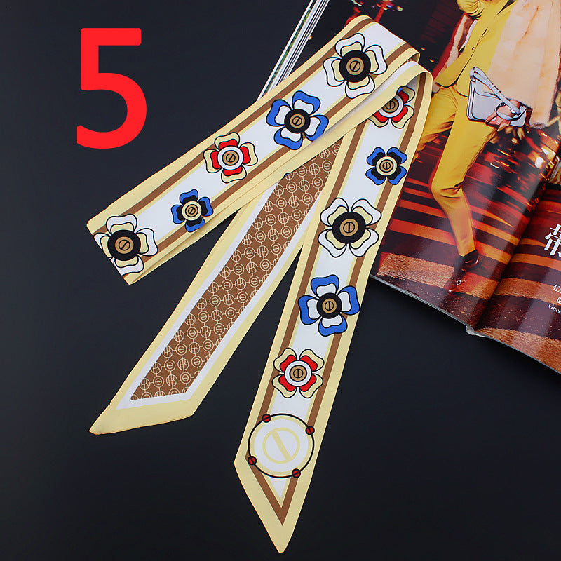 Fashion All-match Flower Imitation Silk Scarf