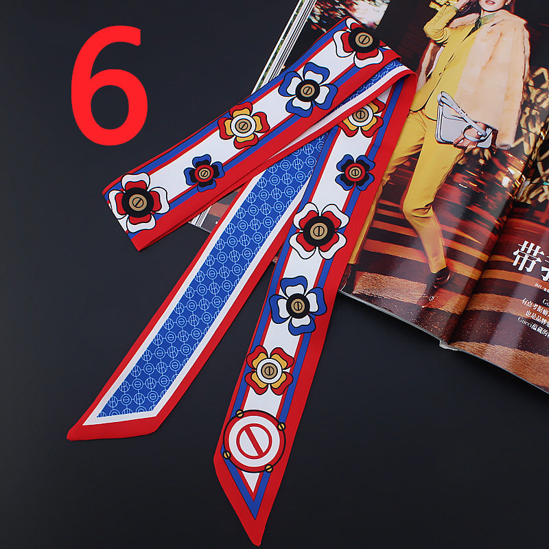 Fashion All-match Flower Imitation Silk Scarf