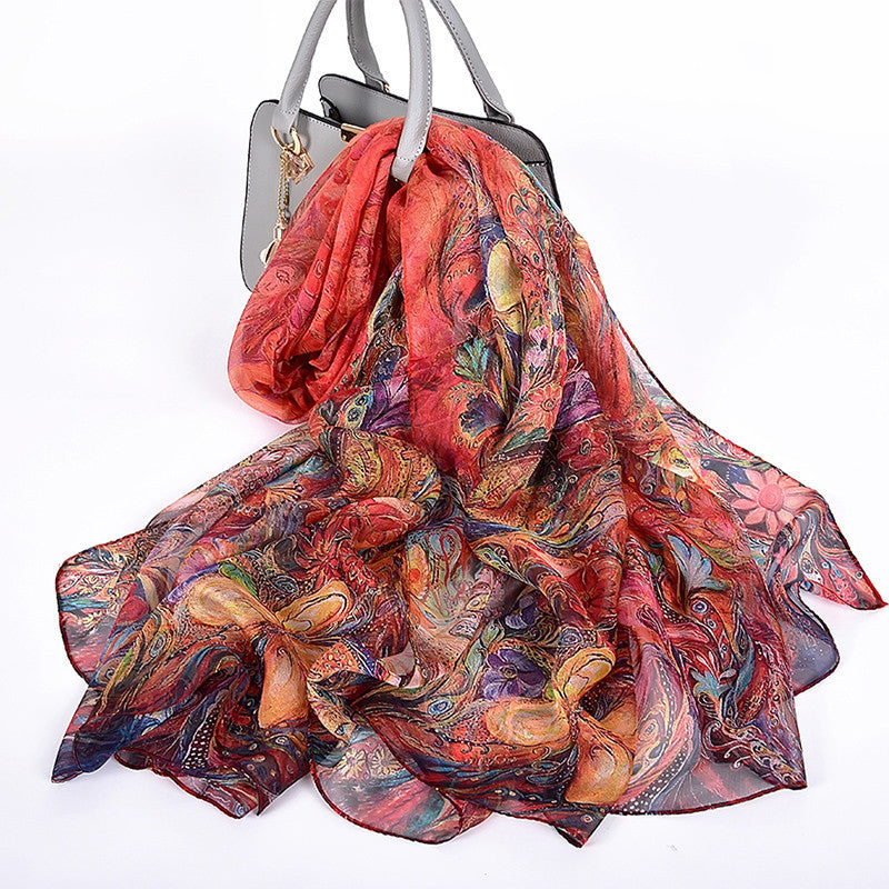 New Style Mulberry Silk Long Silk Scarf