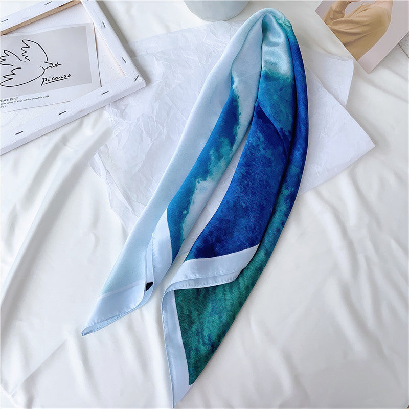 Versatile Small Square Multifunctional Silk Scarf