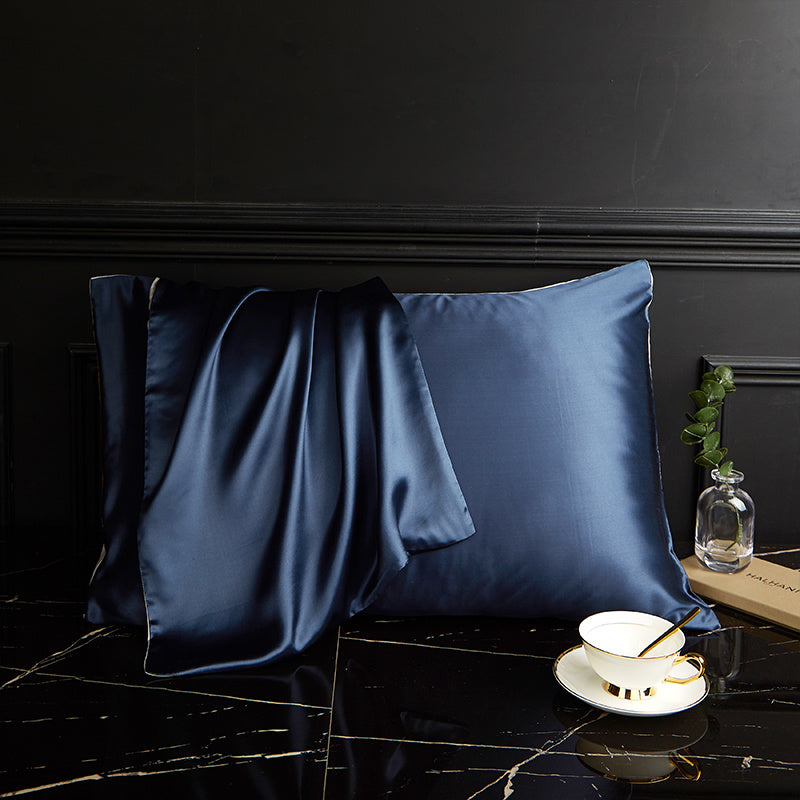 Silk Pillowcase Pure Color Silk Pillow Single Plain Color Pillow