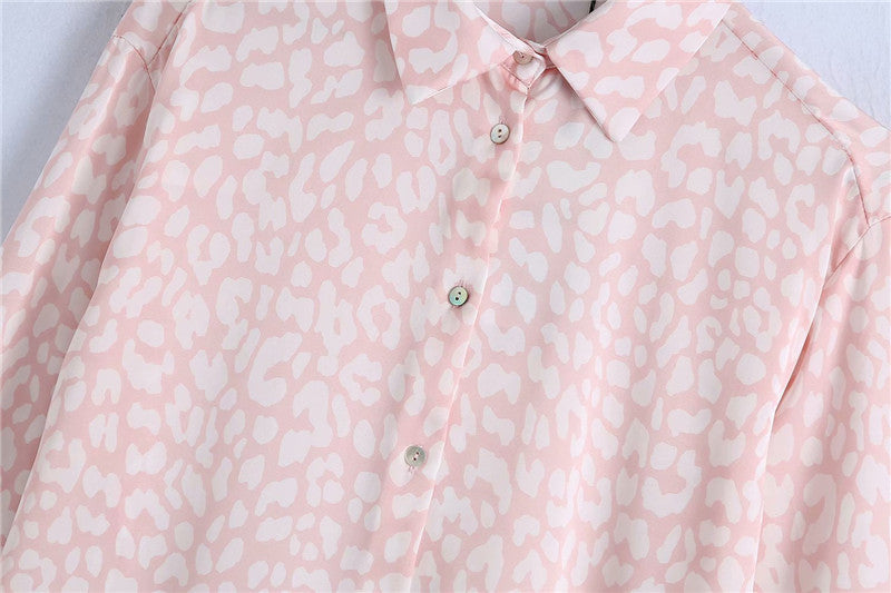 Lapel Long-Sleeved Single-Breasted Silk Shirt Women