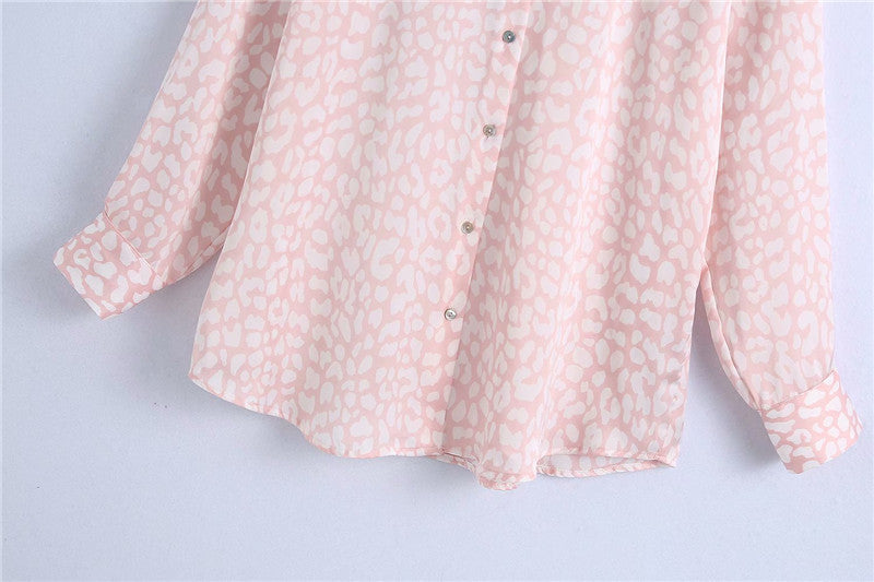 Lapel Long-Sleeved Single-Breasted Silk Shirt Women