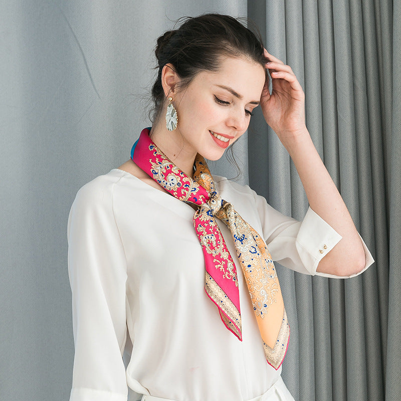 New Silk Scarf, Silk Four Color Cashew Nut Silk Square ScarfSilk Shawl Silk Shawl