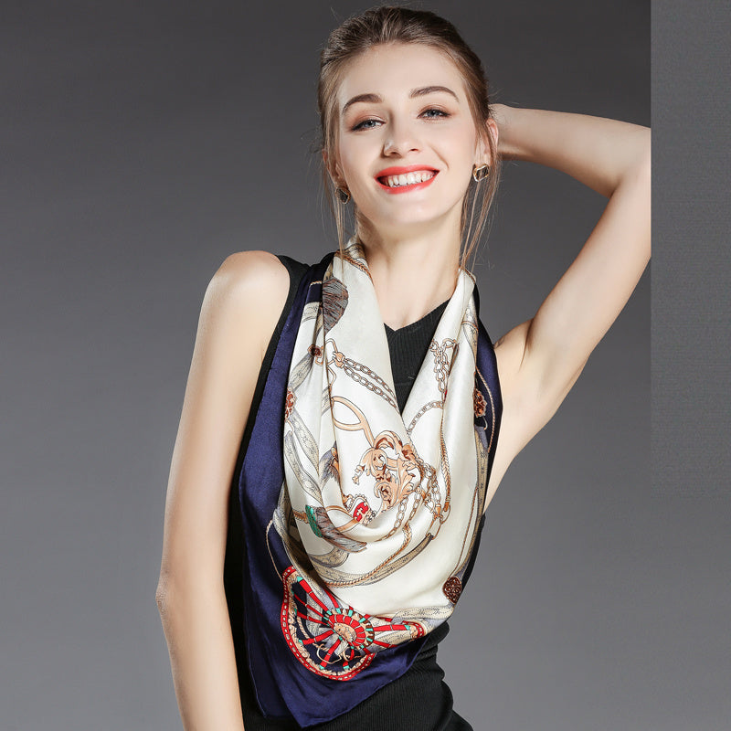 Liqu Super Beautiful Summer Day Silk Scarf Women's Small Square Scarf Thin Sunscreen Wild Mulberry Silk Mother