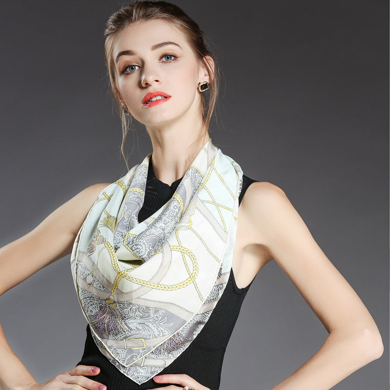 Liqu Super Beautiful Summer Day Silk Scarf Women's Small Square Scarf Thin Sunscreen Wild Mulberry Silk Mother