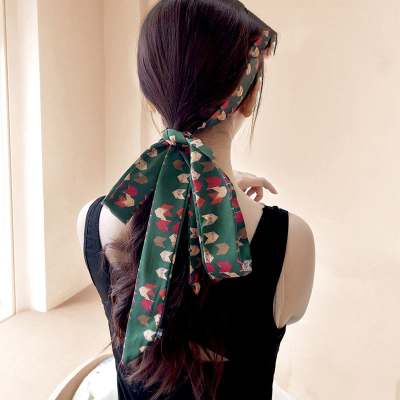 Fashion Printed Women's Silk Scarf Headband