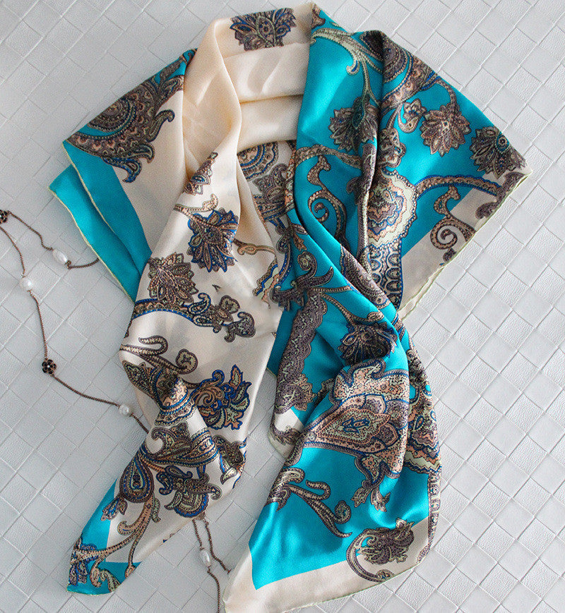 New Style Silk Scarf And Rich Cashew Nut Vine