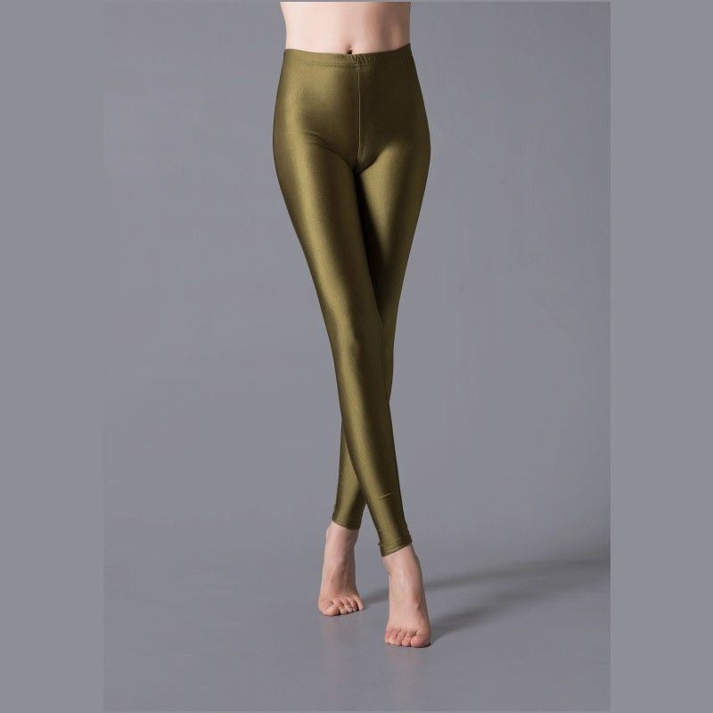 Milk Silk Shiny Pants Outer Wear Leggings Yoga
