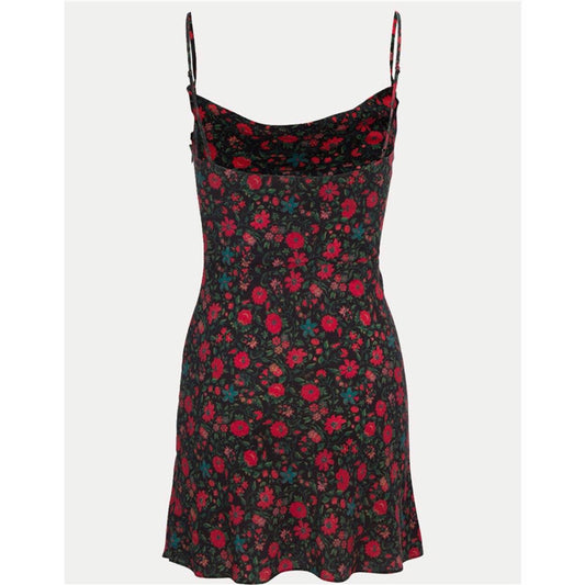 Silk Floral Swing Neck Sling Dress