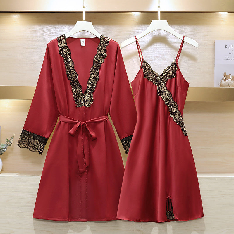 New Sexy Pajamas Nightgown Ladies Summer Ice Silk Suspender Skirt