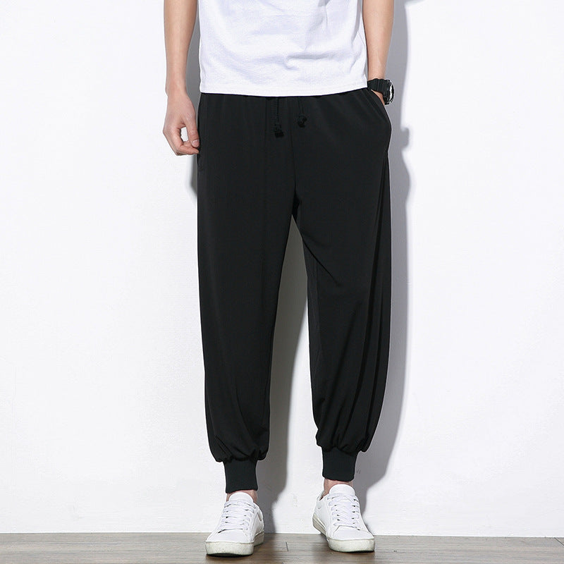 Summer Thin Ice Silk Pants Men's Bloomers
