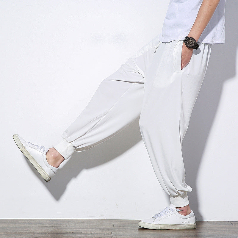 Summer Thin Ice Silk Pants Men's Bloomers