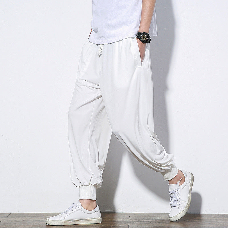 Summer Thin Ice Silk Pants Men's Bloomers