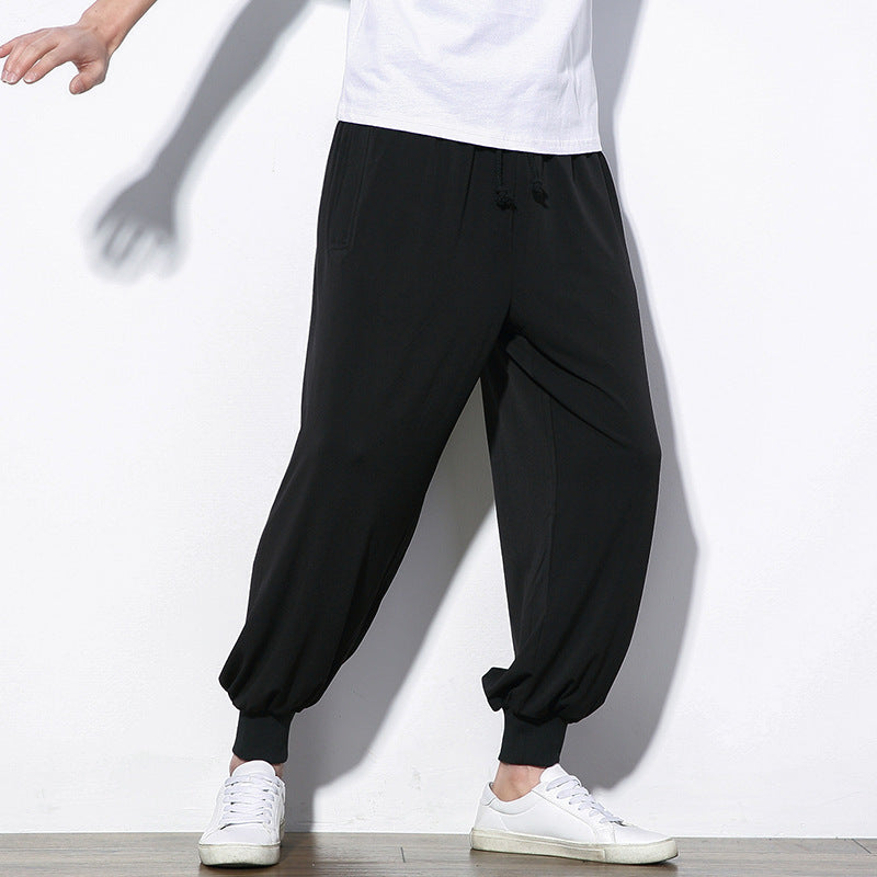 Summer Thin Ice Silk Pants Men's Bloomers