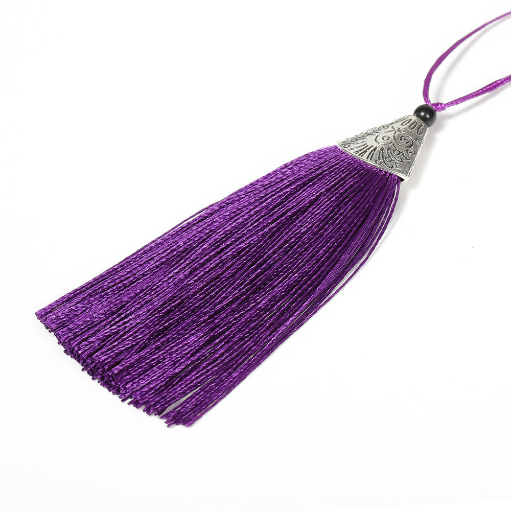 Color Silk Tassel Making Accessories Tassel Fish Mouth Tassel Vertical Anti-Wrinkle Silk Tassel Alloy Fish Mouth Hat