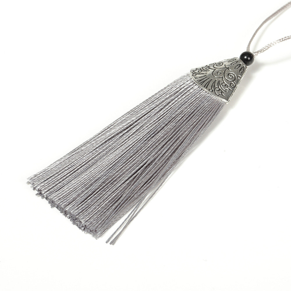 Color Silk Tassel Making Accessories Tassel Fish Mouth Tassel Vertical Anti-Wrinkle Silk Tassel Alloy Fish Mouth Hat