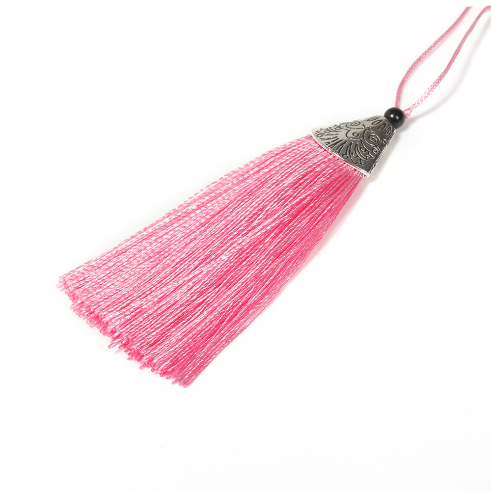 Color Silk Tassel Making Accessories Tassel Fish Mouth Tassel Vertical Anti-Wrinkle Silk Tassel Alloy Fish Mouth Hat