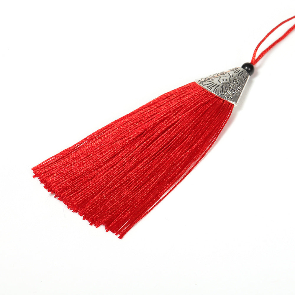 Color Silk Tassel Making Accessories Tassel Fish Mouth Tassel Vertical Anti-Wrinkle Silk Tassel Alloy Fish Mouth Hat