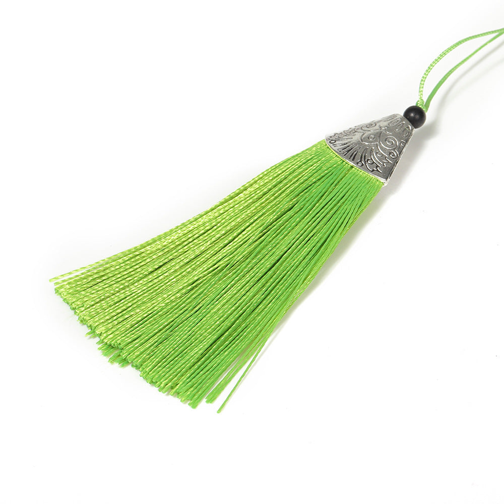 Color Silk Tassel Making Accessories Tassel Fish Mouth Tassel Vertical Anti-Wrinkle Silk Tassel Alloy Fish Mouth Hat
