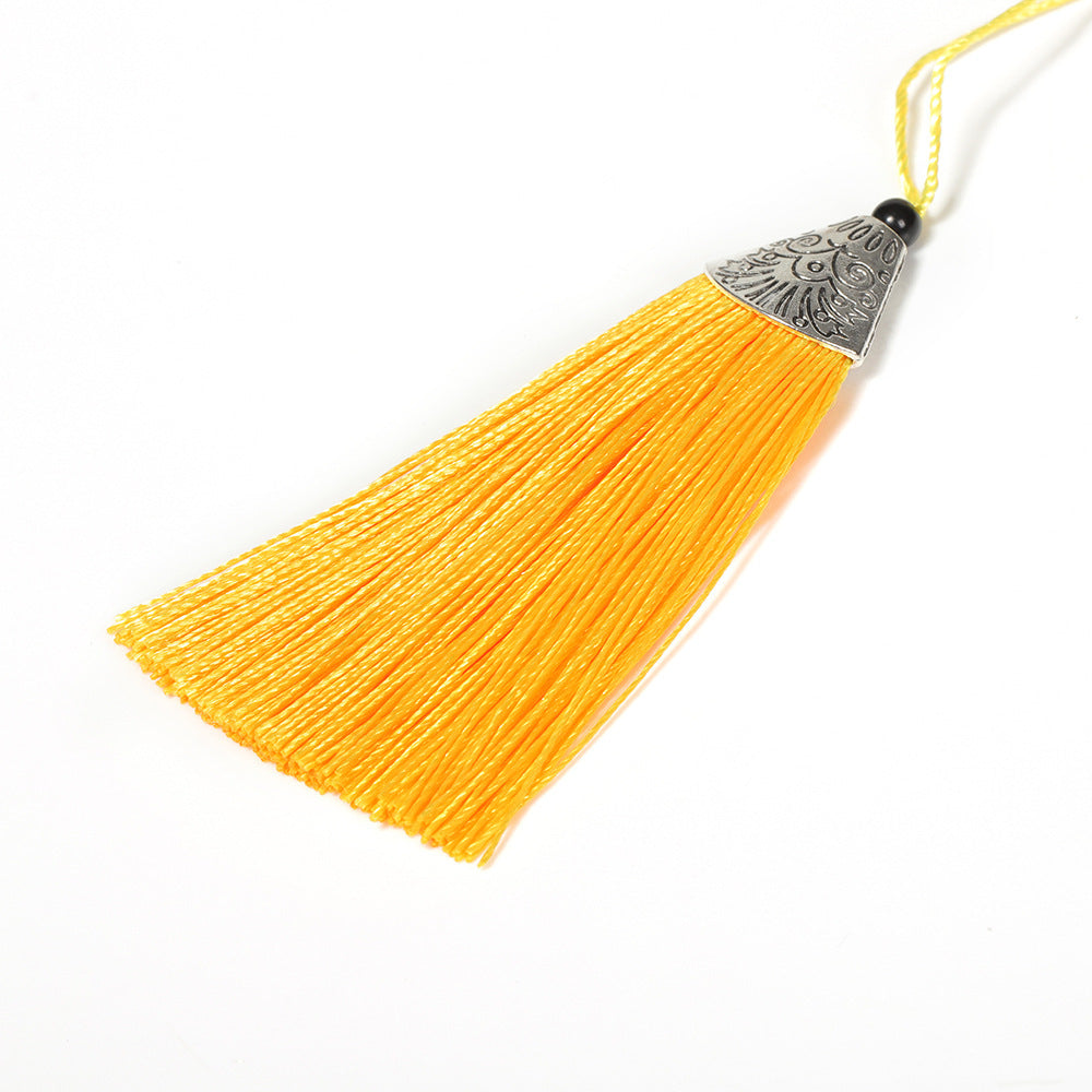 Color Silk Tassel Making Accessories Tassel Fish Mouth Tassel Vertical Anti-Wrinkle Silk Tassel Alloy Fish Mouth Hat
