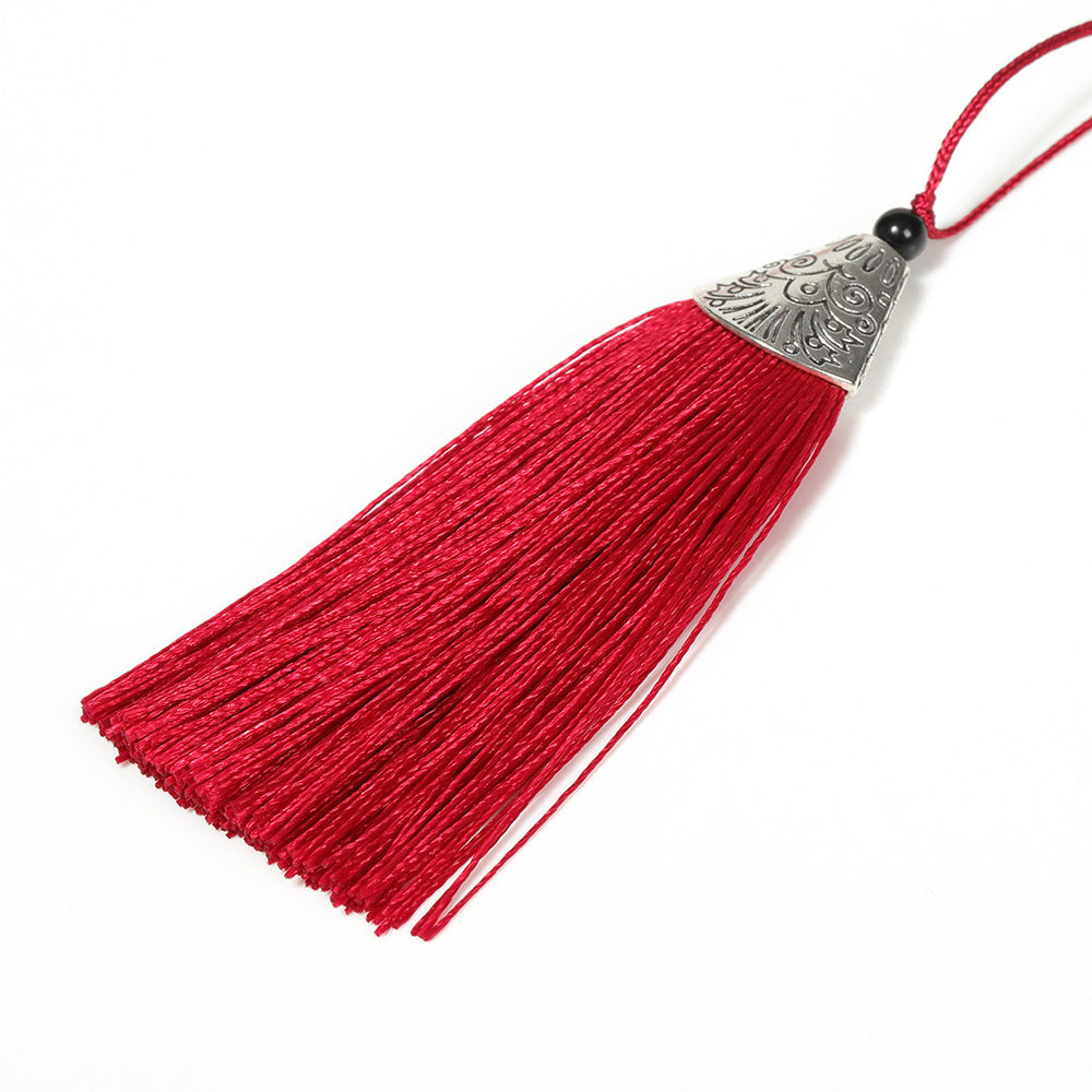 Color Silk Tassel Making Accessories Tassel Fish Mouth Tassel Vertical Anti-Wrinkle Silk Tassel Alloy Fish Mouth Hat
