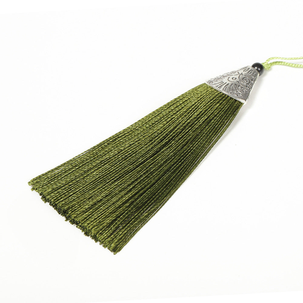 Color Silk Tassel Making Accessories Tassel Fish Mouth Tassel Vertical Anti-Wrinkle Silk Tassel Alloy Fish Mouth Hat