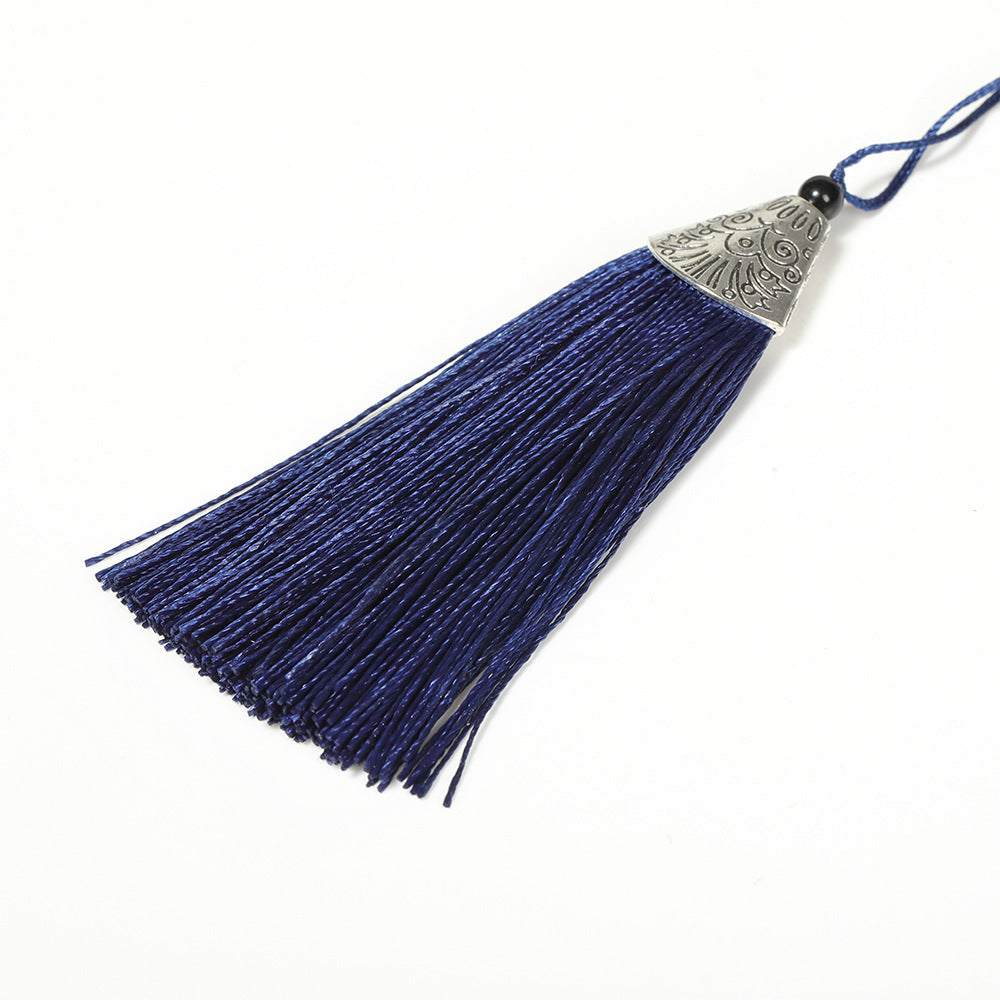 Color Silk Tassel Making Accessories Tassel Fish Mouth Tassel Vertical Anti-Wrinkle Silk Tassel Alloy Fish Mouth Hat