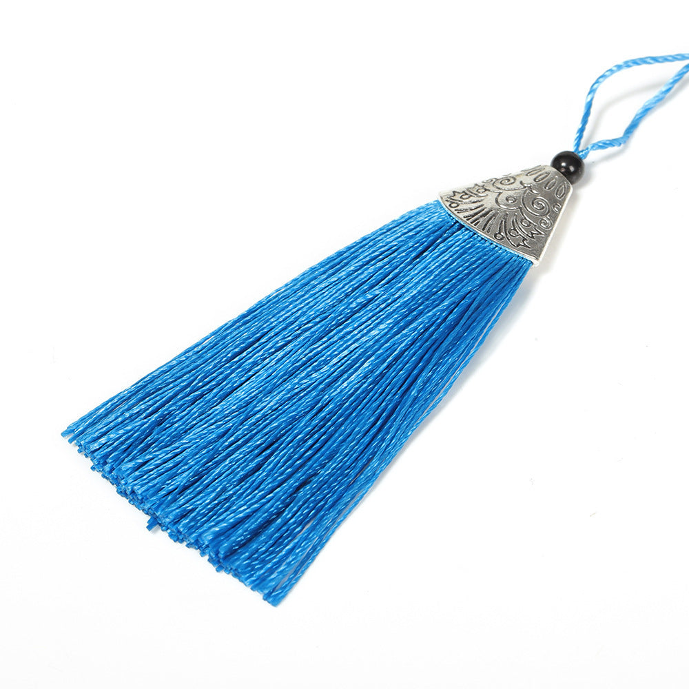 Color Silk Tassel Making Accessories Tassel Fish Mouth Tassel Vertical Anti-Wrinkle Silk Tassel Alloy Fish Mouth Hat