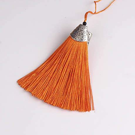 Color Silk Tassel Making Accessories Tassel Fish Mouth Tassel Vertical Anti-Wrinkle Silk Tassel Alloy Fish Mouth Hat