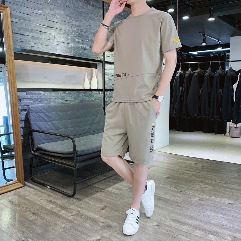 Ice Silk Men's Short-sleeved T-shirt Handsome Sportswear