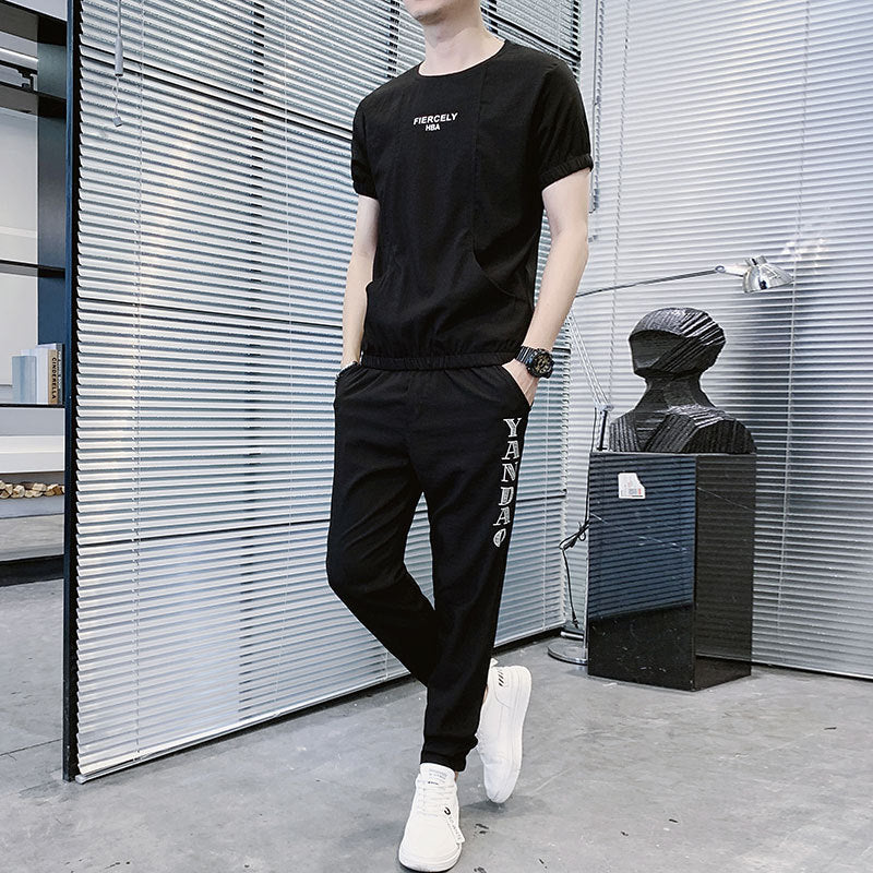 Ice Silk Men's Short-sleeved T-shirt Handsome Sportswear