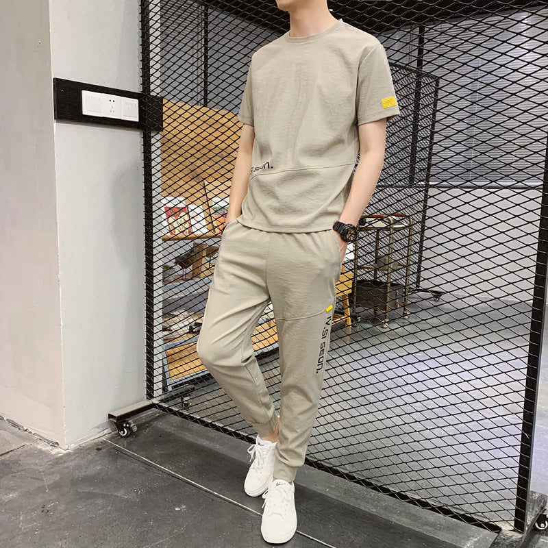 Ice Silk Men's Short-sleeved T-shirt Handsome Sportswear