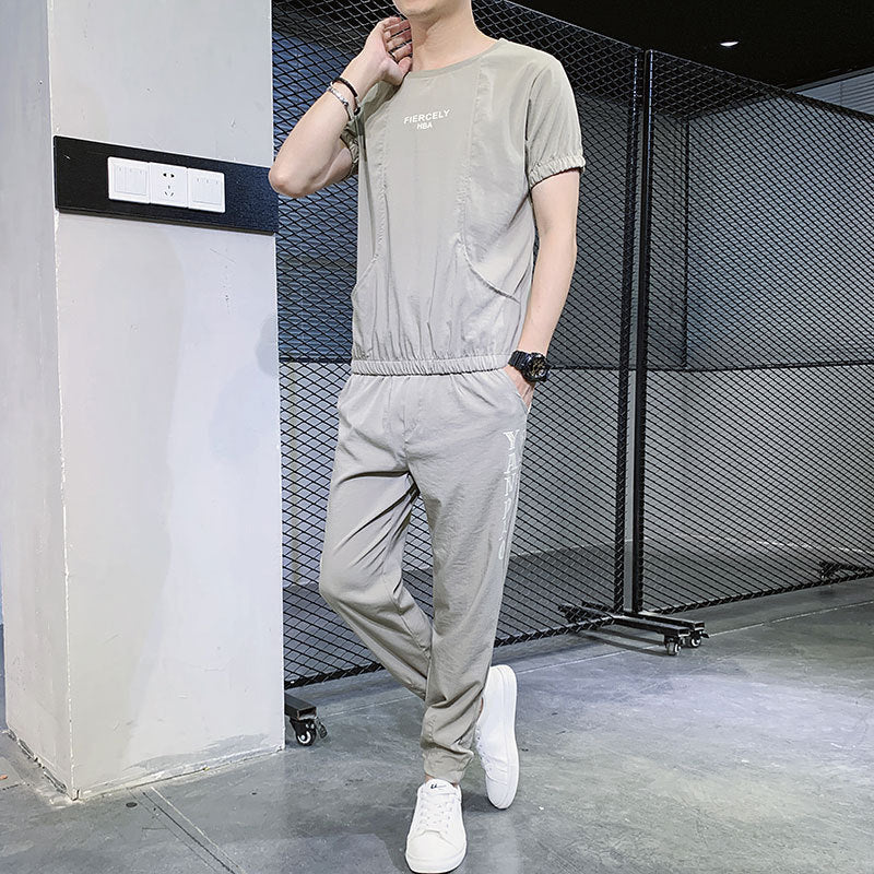 Ice Silk Men's Short-sleeved T-shirt Handsome Sportswear