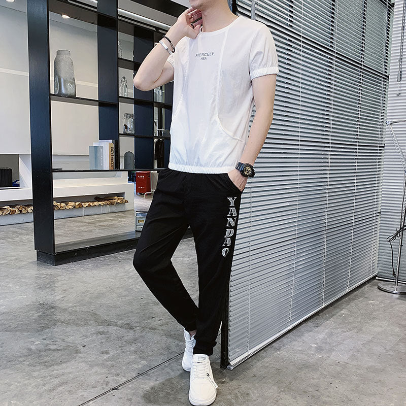 Ice Silk Men's Short-sleeved T-shirt Handsome Sportswear