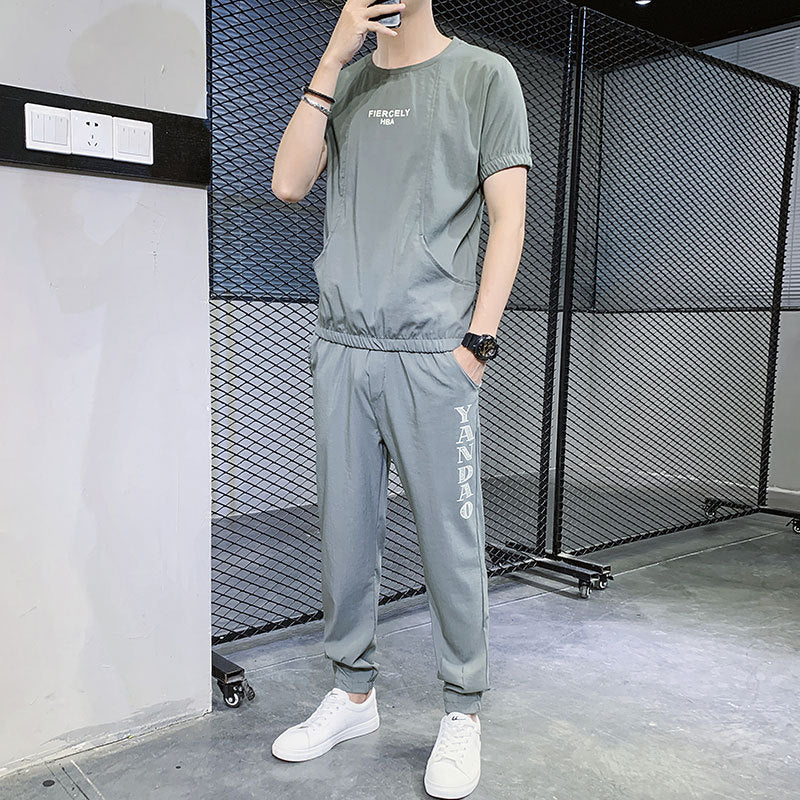 Ice Silk Men's Short-sleeved T-shirt Handsome Sportswear