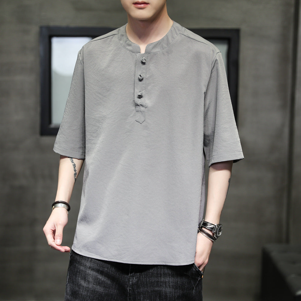 Ice Silk T-shirt Men's Short Sleeve