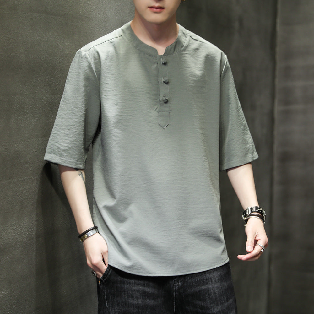 Ice Silk T-shirt Men's Short Sleeve