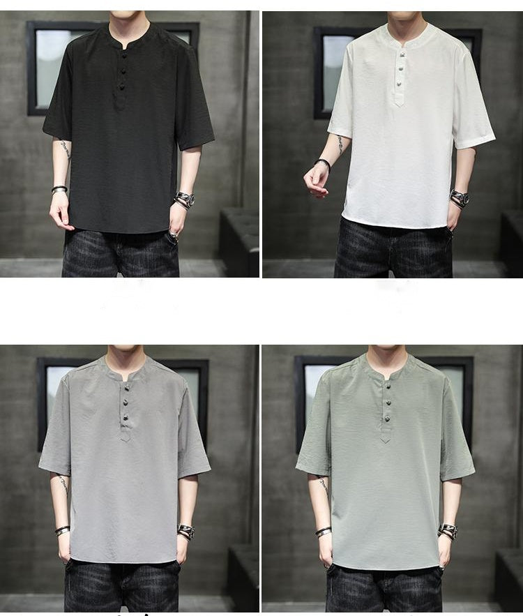 Ice Silk T-shirt Men's Short Sleeve
