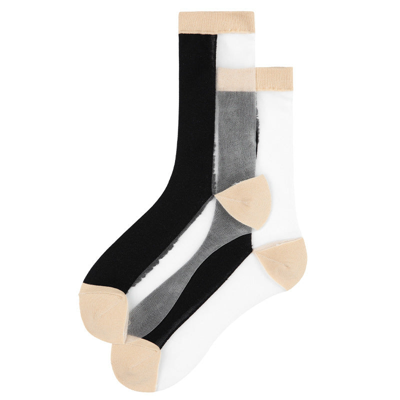 Crystal Silk Stockings Breathable Tube Socks