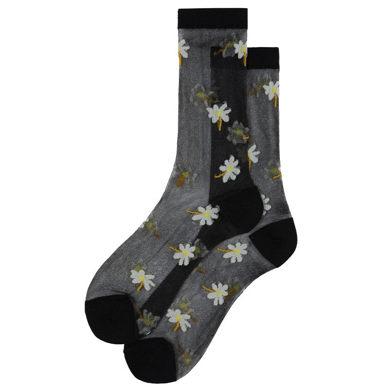 Crystal Silk Stockings Breathable Tube Socks