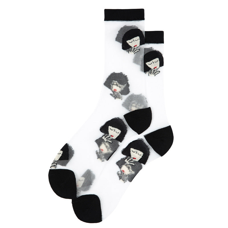 Crystal Silk Stockings Breathable Tube Socks