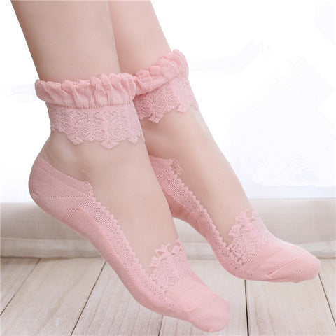 Women'S Thin Transparent Glass Silk Crystal Stockings