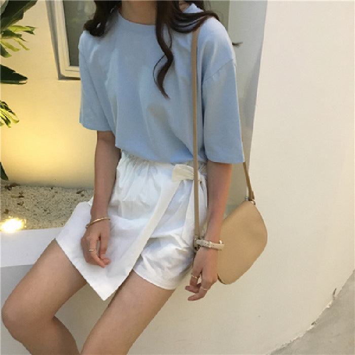 Milk Silk Basic Solid Color Short-sleeved T-shirt
