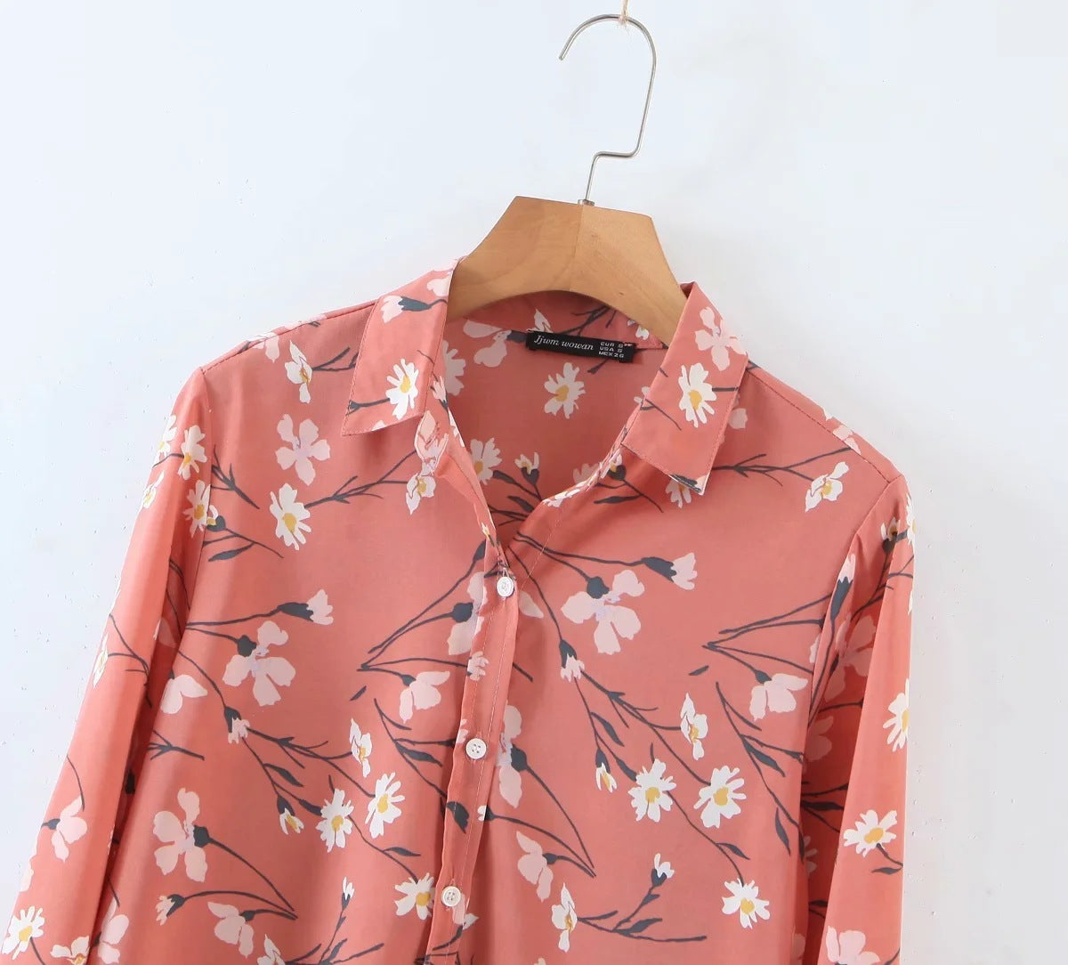 French Silk Cotton Blend Shirt Long Sleeve Cardigan