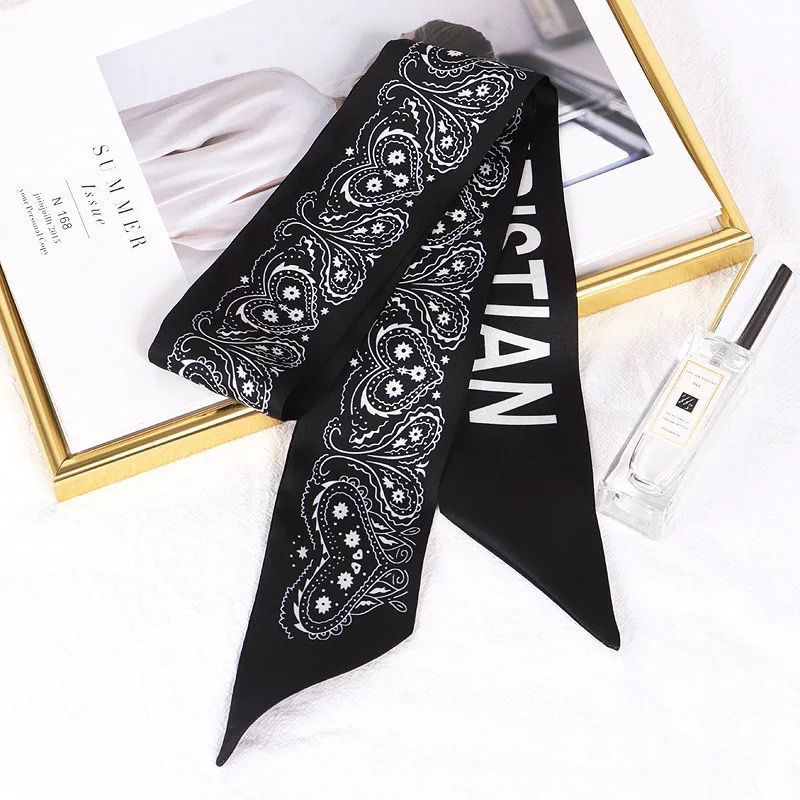 Korean Version Silk Scarf Headband Fairy Hair Binding Forest Bow Headband French Retro Ribbon Headband Imitation Silk Hair Ornament